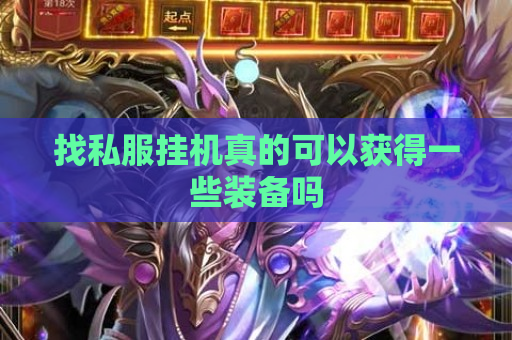 找私服挂机真的可以获得一些装备吗