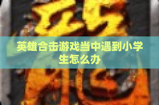英雄合击游戏当中遇到小学生怎么办